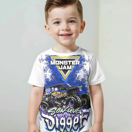 3D Print Cartoon Truck Monster Jam Baby Clothing 5 to 14 Years Male Outdoor Clothes for Children Boy Girl Child T-Shirt Top