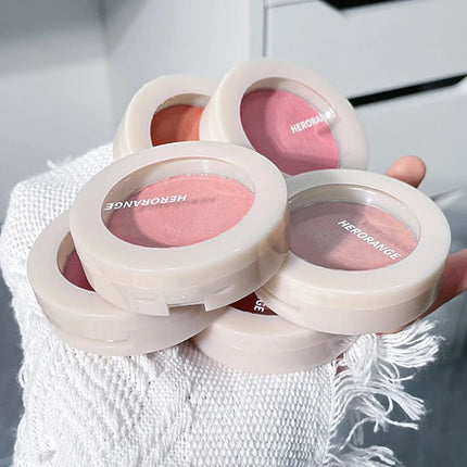 HERORANGE Monochrome Peach Face Blush Palette Mineral Pigment Cheek Blusher Powder Makeup Professional Contour Shadow Blusher