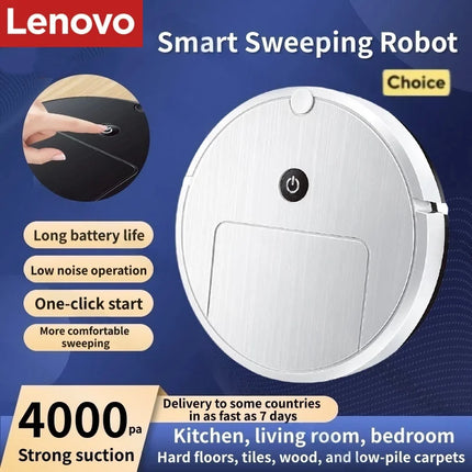 Lenovo 3-in-1 Smart Sweeping Robot Vacuum Mop Sweeper Auto Cleaning USB Charging For Home Floor Pet Hair Multifunction Cleaning