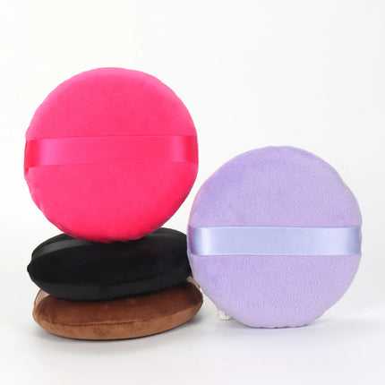 125mm圆形 Cotton Velvet Powder Puff Large Loose Powder Puff Makeup Artist Powder Puff Round Cotton Ribbon Hook Hand Glove Puff