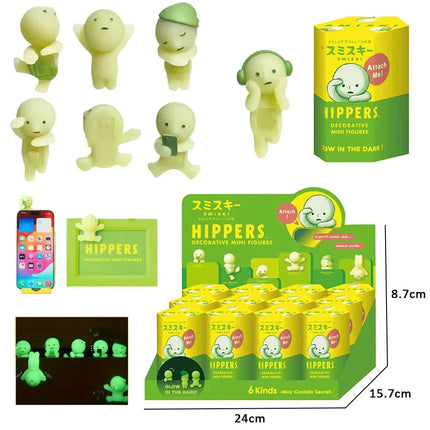 12pcs Life Series Glow-in-the-dark Doll Blind Box Corner Decorative Tabletop Model Christmas Toy Fans Surprise Gifts