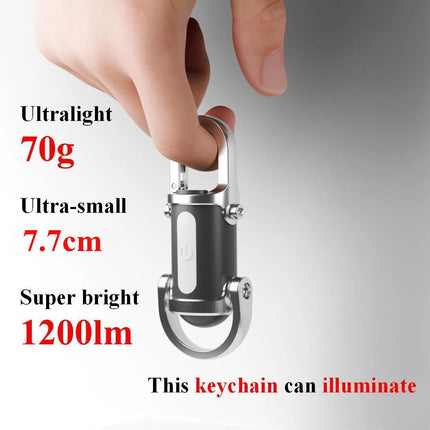 Mini Keychain Flashlight Rechargeable COB Pocket Work Light with Hook Emergency Warning Lamp for Camping Hiking Walking Outdoor