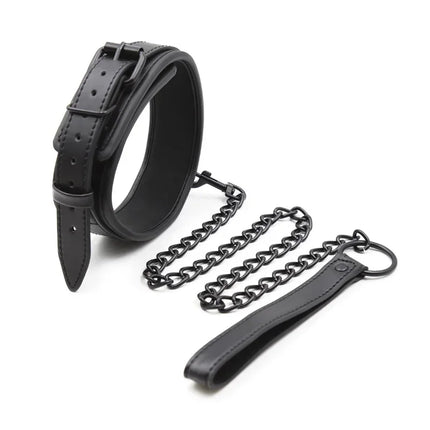 Leather BDSM Collar with Leash Adult Games Sex Bondage Restraint Neck Cuffs Fetish Collar Erotic Sex Toys for Women Men