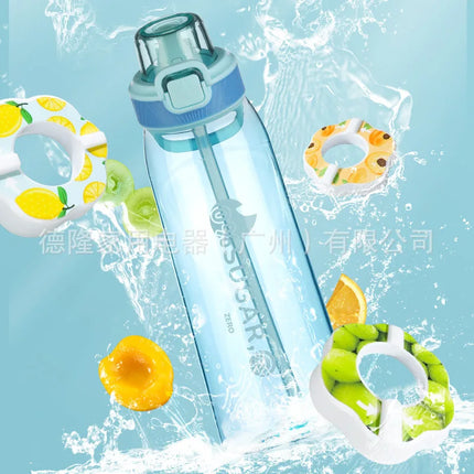 1pc 1000ml Air Flavored Water Bottle With 1pc Random Flavor Pods Sports Straw Cup Tritan For Outdoor Sports Fitness BPA Free
