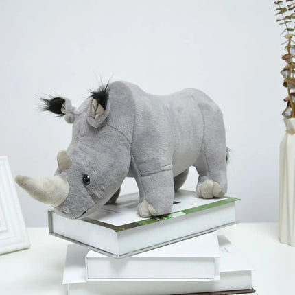 Wild Animals Rhinoceros Plush Toy Stuffed Animals Realistic African Rhinos Doll Lifelike Soft Pillow Stuffed Rhinoceros Doll