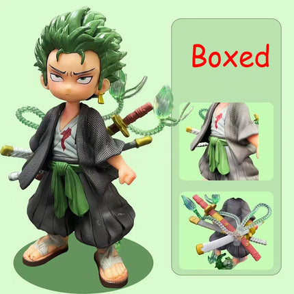 13cm Anime One Piece Action Figures Q Version Sitting Boxed Figurines Doll Luffy Zoro Sanji Trendy Car Ornaments Gifts Toys