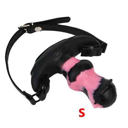 YOCY Mouth Gag Horse Dildo Adjustable Leather Strap Sex Toy For Couple Game Bondage Muzzles