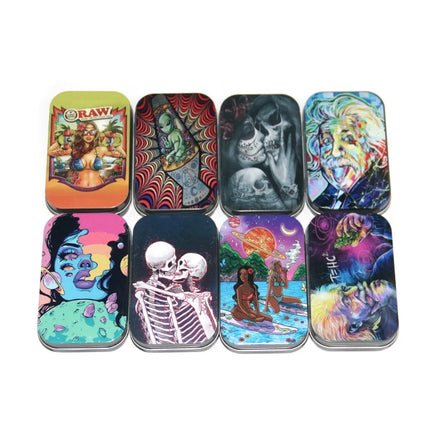 Cigarette Case Box Tobacco Storage humidor rolling paper box Jewelry Candy Coin Key Organizer Metal Tin Flip Gifts Sealed