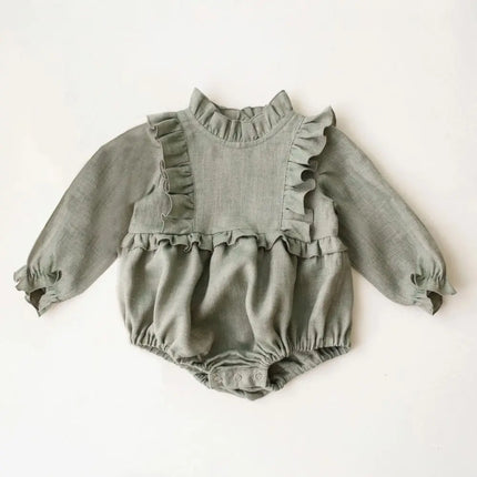 Vintage Floral Baby Girl Romper Spring Baby Girl Clothes For Wedding Party
