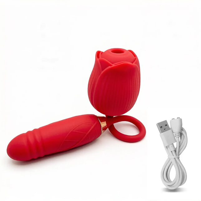 Thrusting G-Spot Anal Vibrators Rose Sucking Sex Toys Dildo Vibrator for Women Stimulator Female Vibrating Egg Adult Toys, Gifts