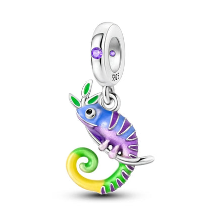 925 Sterling Silver Purple Series Butterfly Aries Gemini Safety Chains Fit Original Bracelet DIY Jewelry Making Gift For Women