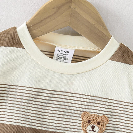 2025 New Baby Summer Cool Breathable Knit Round Neck T-Shirt + Shorts 2-Piece Set Outfit for Boys Girls Infant Toddler Clothing