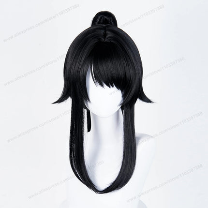 Ayano Aishi  Cosplay Synthetic Wig Woman Hair 53cm Black Ponytail Anime Heat Resistant Wigs