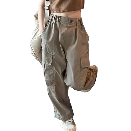 Soft and Comfortable Children Girls Loose-Fit Mosquito-Proof Pants Cargo Pants Multiple Pockets Fun and Functionality Kids Pants