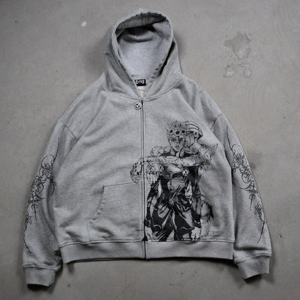 Harajuku Jojo Bizarre Adventure Zip Up Hoodies Oversized Mens Womens Zipper Hoodie Hip Hop CoupleS Y2k Street Sweatshirt