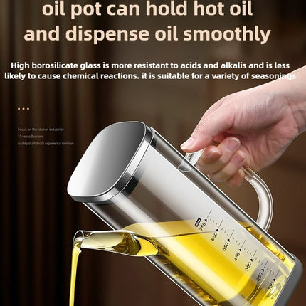 High Borosilicate Glass Oil Bottle Kitchen Essential Non Drip Oil Bottle for Vinegar Soy Sauce and Cooking Oil