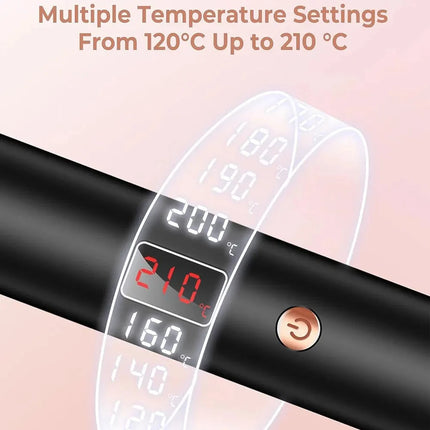 TINSOL 3-in-1 Ion Curling and Straightening Iron Professional Curling Wand Heated Styling Comb Heat-Resistant Comb