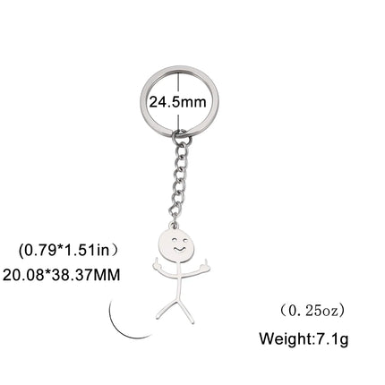Teamer Funny Middle Finger Stickman Keychain 2026 Cute Trend School Bag Car Key Pendant Couple New Trinket Gift Keyring