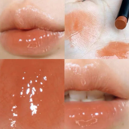 Cappuvini Red Lip Tint Black White Tube Lipstick Light Watery Lip Glaze Soft Mist Lip Gloss Moisture Lipstick 1pcs Mirror Watery