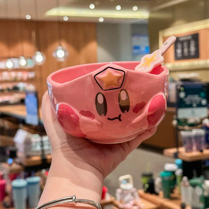 Cute Star Kirby Cartoon Peripheral Ceramic Rice Bowl Personal Dining Bowl Special Beautiful Bowl Children'S High End Home Furnis