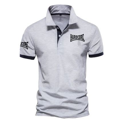 Hardcore Summer Polo Shirt Men New Breathable Mesh cotton Quick-drying Short-sleeved T-shirt Elastic Sports Tops Men Clothing