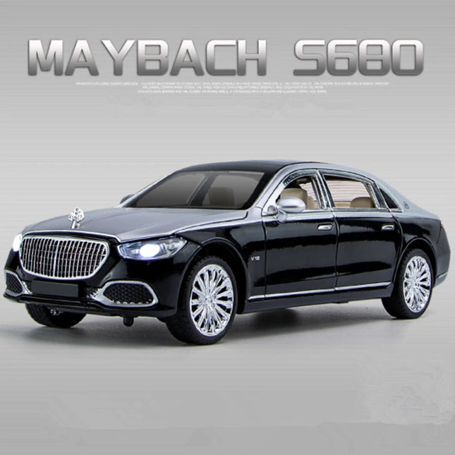 1/22 Maybach S400 Alloy Luxy Car Model Diecast Metal Toy Vehicle Car Models Simulation Sound and Light Collection Childrens Gift