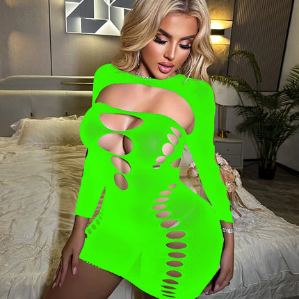 Hot Women's Plus Size Open Crotch Lingerie Bodysuit Sheer Fishnet Stockings Mesh Tights For Seductive Evening Wear bodysuit