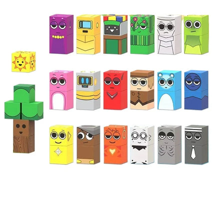 Sprunki Magnetic Building Block Toys Set Cube Box DIY Sensory Puzzle Building Children's Educational Toy Collection Model Gift