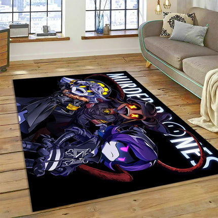 2025 New Style Cartoon Murder Drones Uzi Robot 3D Rug Carpet for Living Room Bedroom Home Decor, Non-slip Sofa Doormat Floor Mat