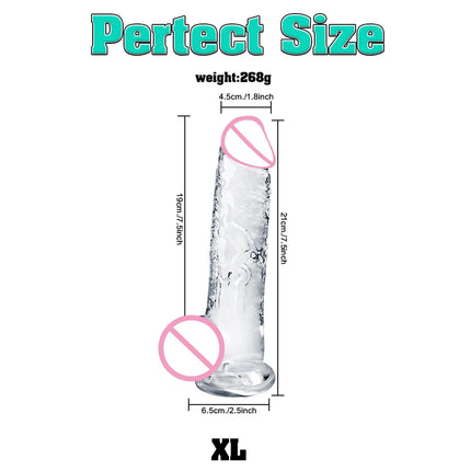 Soft Jelly Dildo Different Sizes Transparent Realistic Fake Dick Penis with Suction Cup G Spot Vagina Massage Sex Toy for Women