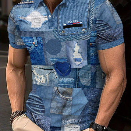 Men's Mesh Fabric Polyester Brazing T-shirt with Fashionable Letter Printing, Comfortable, Thin, and Breathable Short Sleeved Design