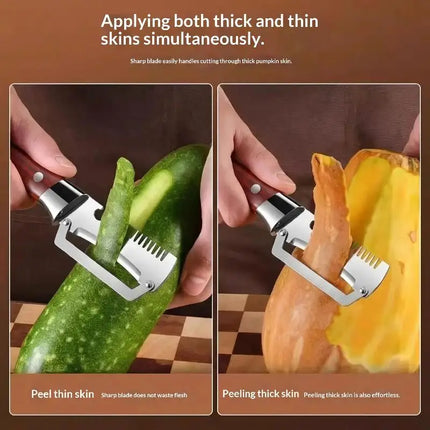 3-in-1 Serrated Peeling Knife Premium Vegetable Peeler With Handle And Bottle Opener Kitchen Tool