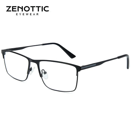 ZENOTTIC Titanium Progressive Prescription Glasses Men Square Anti Blue Light Photochromic Eyewear Optical Myopia Eyeglasses