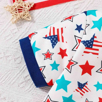 Boys' colorful star pattern Polo shirt: comfortable and breathable, vibrant design, essential for summer casual wear