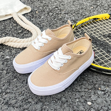 1059-1 Minimalist Style Solid Color Boys and Girls Low Top Children's Canvas Shoes Fluorescent Candy Baby Casual Board Shoes C