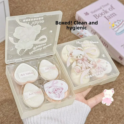 Cloud Feeling Flocked Sponge Beauty Blender Kit Powder Puff Makeup Setting Blush Concealer Dry Wet Use Foundation Brush