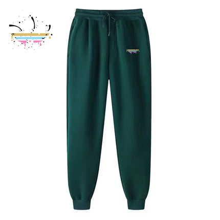 Men‘s Casual Ink printing Sports Pants Running Workout Jogging Warm Fleece Trousers Couple Solid Outdoors Sweatpants Streetwear