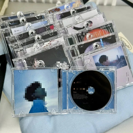 1/50pcs Clear Peripheral Commemorative Album Blank Mini CD Case Pendant For DIY Keychains Backpack Hanging Decoration Keyrings