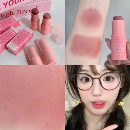 SHAQINUO 3 Colors Korean Rendering Complexion White High Punche Students Smooth Blush Stick Naturally Saturated Girl Color
