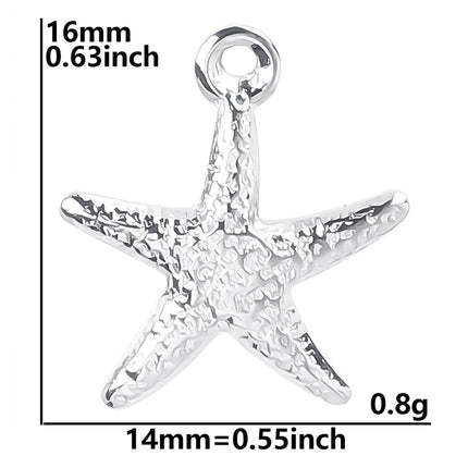 5pcs Stainless Steel Conch Starfish Turtle Charms For Jewelry Making Supplies Ocean Charm Silver Color Pendant Handmade Material