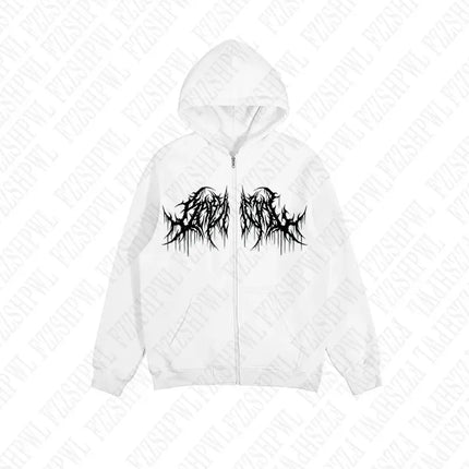 Y2K hoodie, men, clothes with graphic prints, hip hop style, gothic, gothic, long sleeves, winter, high street
