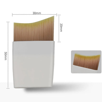 1PCS Professional Ultra-Thin One-Line Foundation Brush Crescent-Shaped Short Handle Soft Bristle Mask Brush