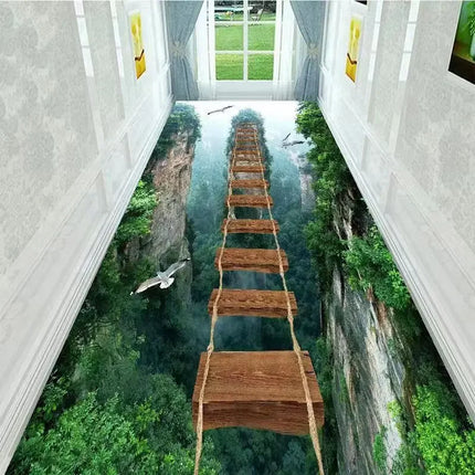 3D Visual Effect Corridor Carpet Nature Scene Design Ultra Washable Non Slip Stain Resistant Mat for Hallway Bedroom Home Decor