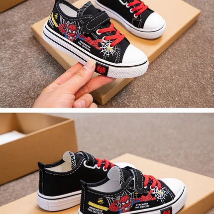 Marvel Kids' Casual Cartoon Canvas Shoes Fashion Spring Outdoor Shoes For Children Breathable Anti-slip Red Khaki Size 26-37