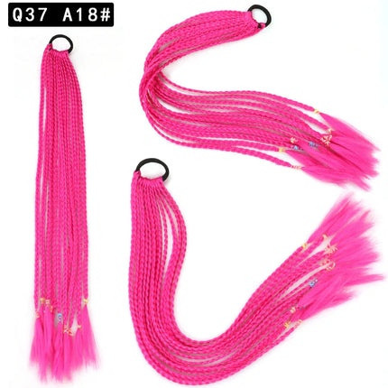 Wholesale European And American Dirty Braids Ponytail For Women Colorful Chemical Fiber Ethnic Style Rubber Band Small Braids