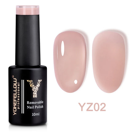 YOKEFELLOW 10ml Jelly Nude Gel Nail Polish High Quality Translucent Pink Nail Gel Varnish Soak Off UV Gel Polish Long Lasting