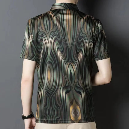 Spring Summer New Fashion Flip Neck Tees Casual Versatile Western Clothing Loose Popularity Simple Commuting Men's Polo Shirts