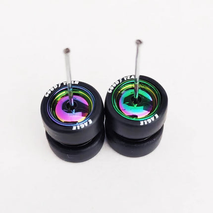 1/64 Mini Car Wheels 11mm Tires Tyres 1:64 Model Cars Rims Mirror Disc Claw Shape For Hot Wheel/Matchbox/Domeka