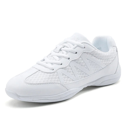 BAXINIER Girls White Cheer Shoes Trainers  Breathable Training Dance Tennis Shoes Lightweight Youth Cheer Competition Sneakers