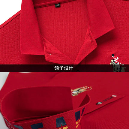 Brand Embroidered Men's Pure Cotton Popsicle Cotton Short Sleeve Polo Shirt Summer New Business Casual Breathable Men's Top 4XL